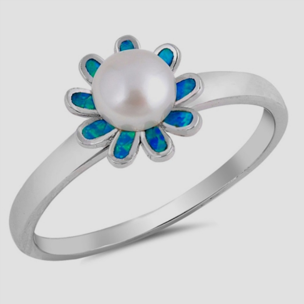 Sterling Silver Ring W/ CZ - Flower -